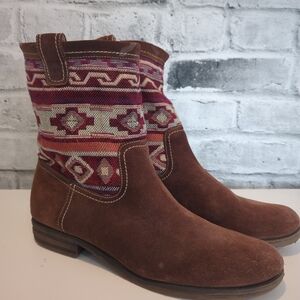 Naturalizer Suede & Woven Ankle Boots – Women’s Size 12